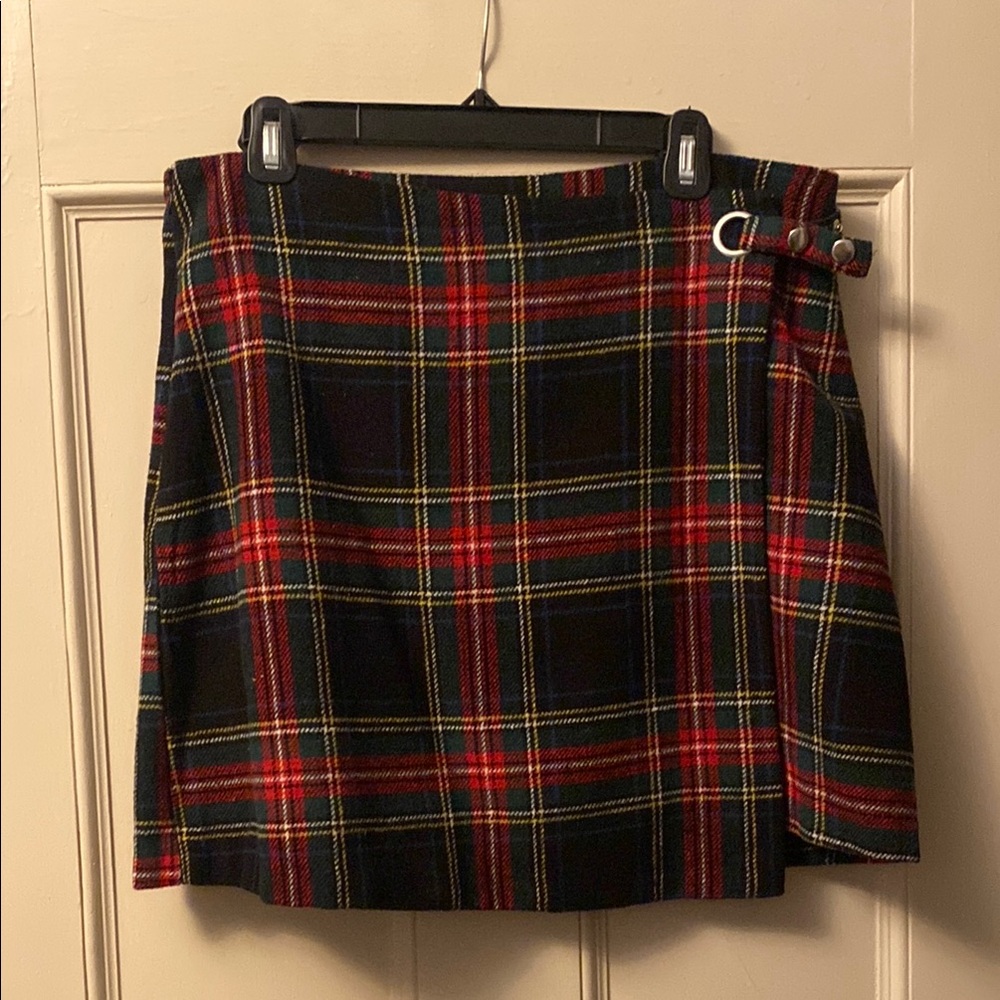 Plaid Tartan Skirt - Red and Black